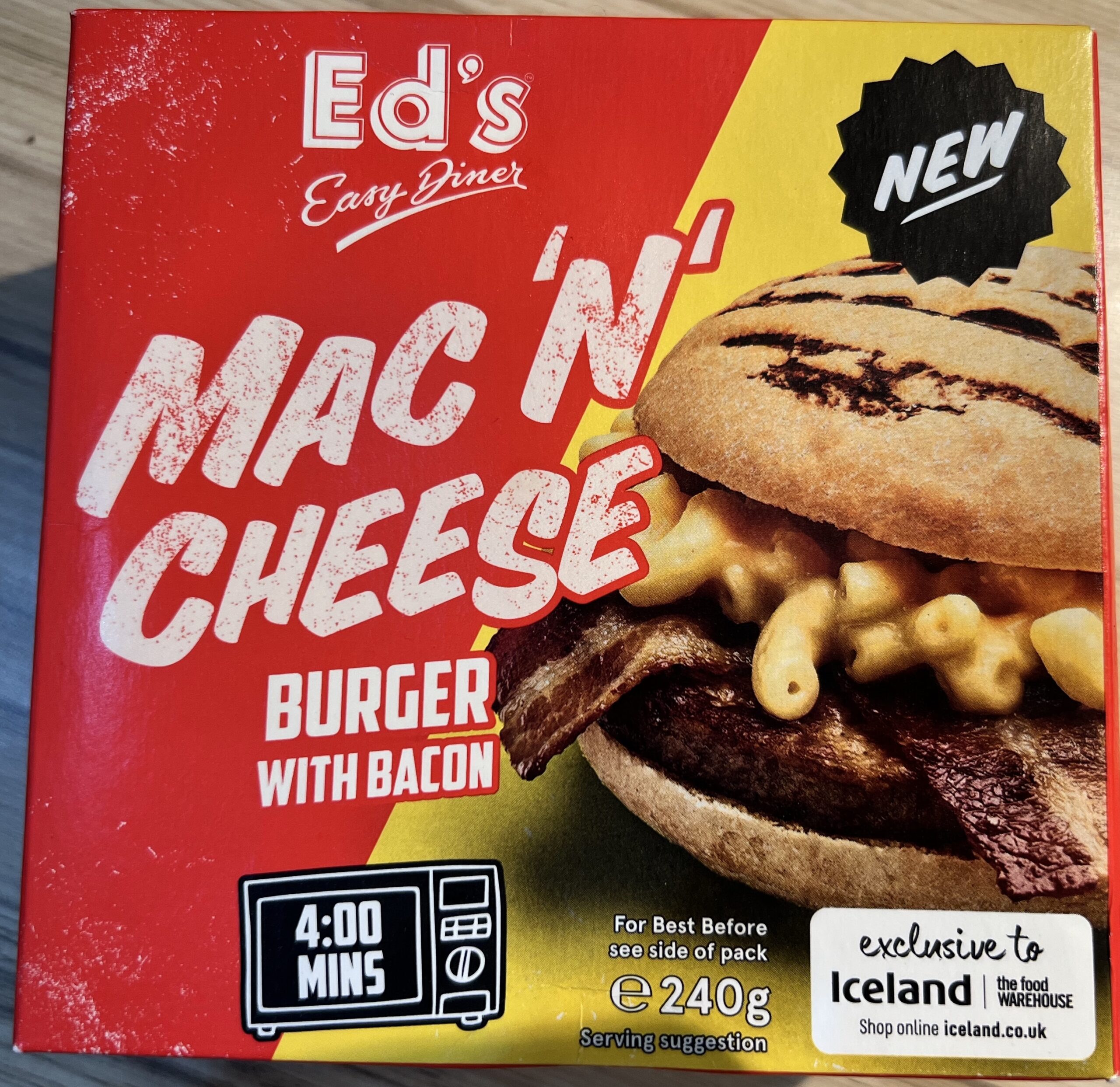 Ed's Easy Diner Mac 'n' Cheese Burger with Bacon